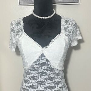 Lace see-through blouse